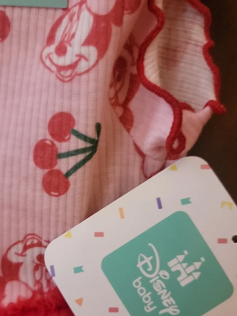 Disney Pink and Red Minnie Cherry Tulle Skirt  with Bow Set